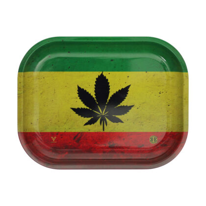 Rasta Cannabis Leaf Small Rolling Tray The Headshop Online