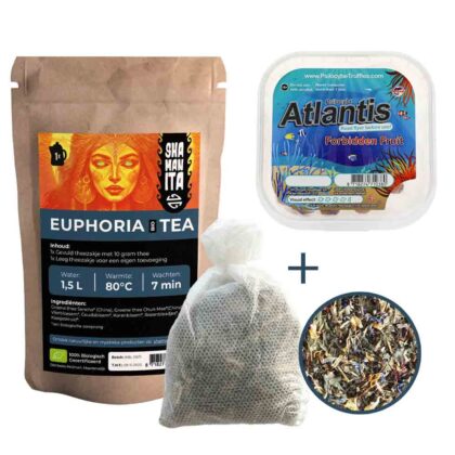 Euphoric Tea with Atlantis 15 grams of magic truffles and Euphoria Bio Tea for a euphoric mood.