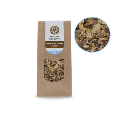 White Lotus Flower Front View + Contents