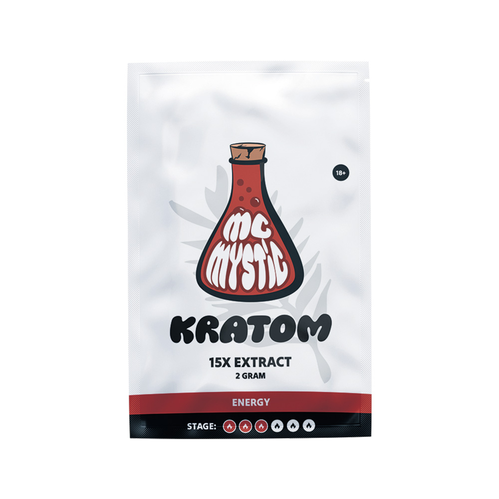 Kratom 15x 2 gram Front view McMystic