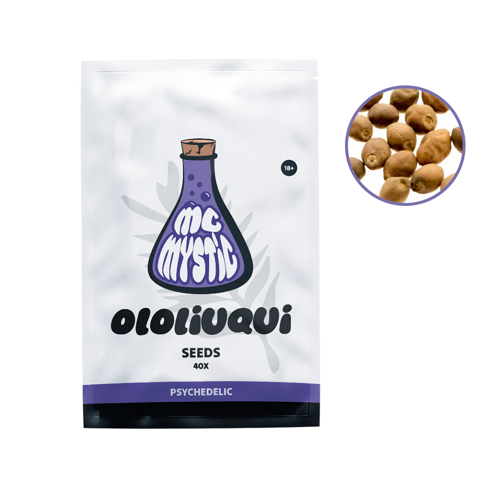 Ololiuqui Seeds Front view McMystic + contents